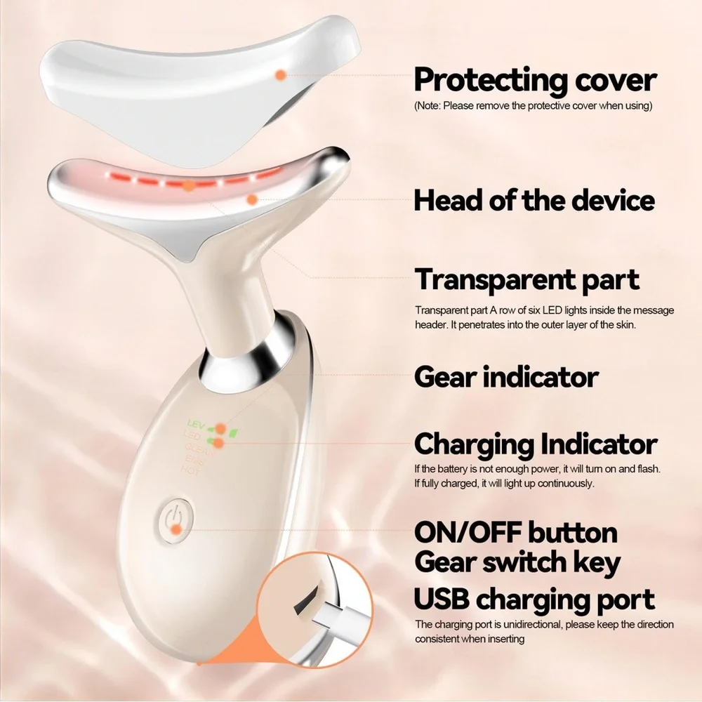 Neck Face Wrinkle Firming Removal Tool, Beauty Massager with Skin Rejuvenating